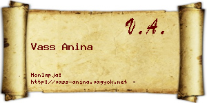 Vass Anina névjegykártya